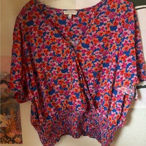 Skies Are Blue Floral Blouse - make an offer spring